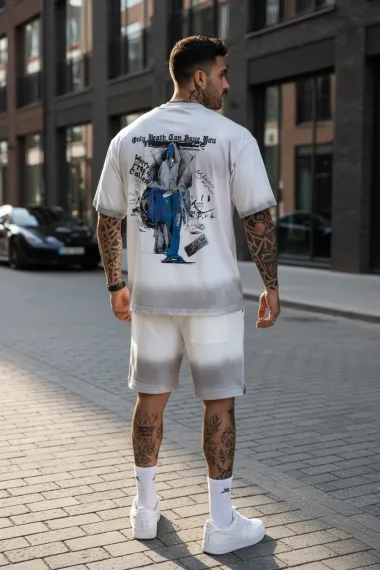 Compleu de vara tricou + pantaloni cu imprimeu 215