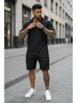 Compleu de vara tricou + pantaloni negru 218