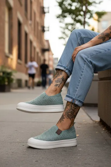 Espadrile dama casual vernil B83 T52-2