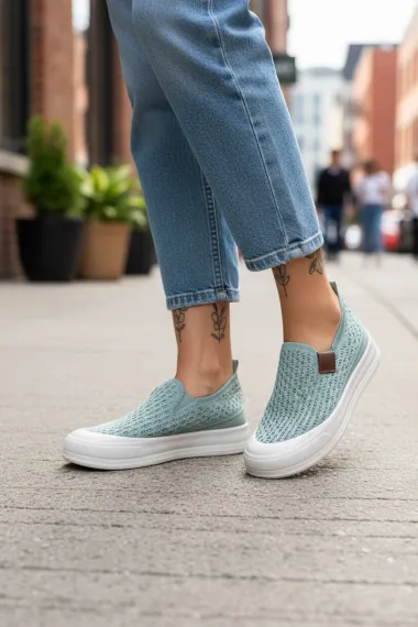 Espadrile dama casual vernil B83 T52-2