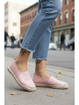 Espadrile dama casual roz Y031