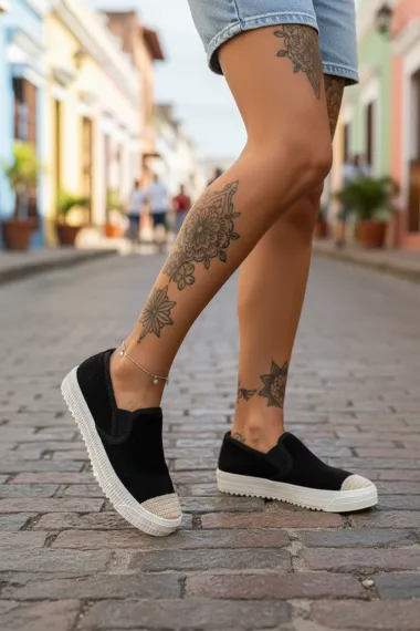 Espadrile dama casual negre Y602 T53-2