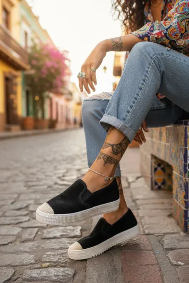 Espadrile dama casual negre Y602 T53-2
