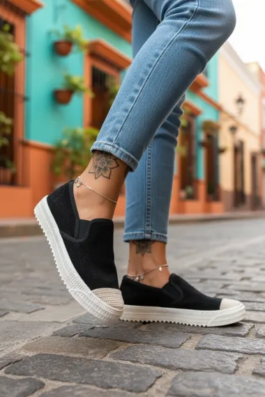 Espadrile dama casual negre Y602 T53-2