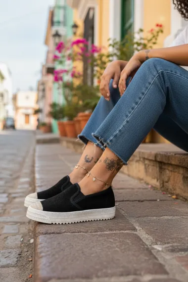 Espadrile dama casual negre Y602 T53-2