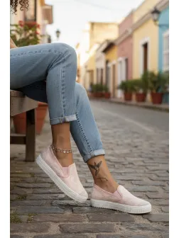 Espadrile dama casual roz Y602