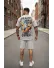 Compleu de vara tricou oversize + pantaloni gri 547