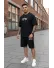 Compleu de vara tricou oversize + pantaloni negru SA19