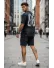 Compleu de vara tricou oversize + pantaloni negru SA21