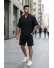 Compleu de vara camasa + pantaloni negru 004