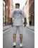 Compleu de vara tricou oversize + pantaloni gri 052