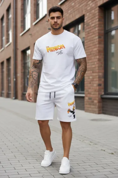 Compleu de vara tricou oversize + pantaloni alb 115