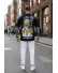 Tricou barbati negru cu imprimeu, oversize 1786 D2-5.4