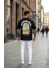 Tricou barbati negru cu imprimeu, oversize 1858 D3-1.3