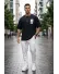 Tricou barbati negru cu imprimeu, oversize 191 D2-5.4