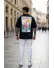 Tricou barbati negru cu imprimeu, oversize 191 D2-5.4