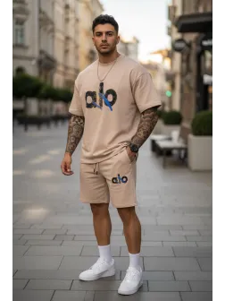 Compleu de vara, triocu + pantaloni, bej 5001