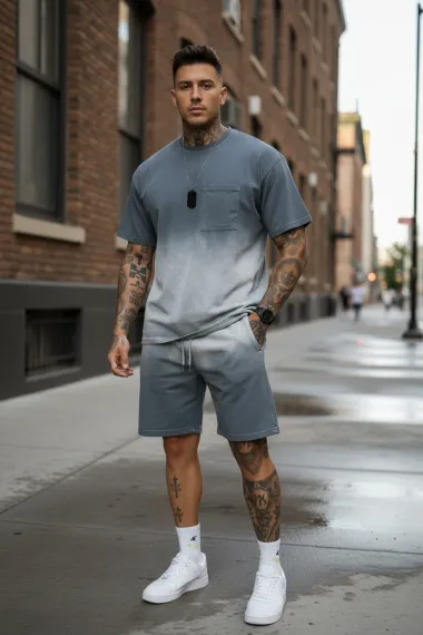 Compleu de vara, triocu + pantaloni, verde 6001