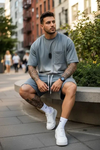 Compleu de vara, triocu + pantaloni, verde 6001