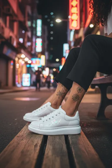 Adidasi dama casual, albi luciosi, vip AAA