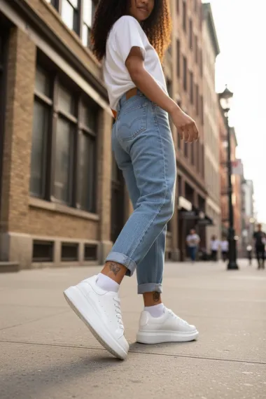 Adidasi dama casual, albi luciosi, vip AAA