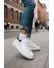 Adidasi dama casual, albi cu netru, luciosi, AAA