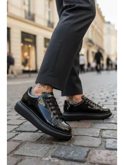 Adidasi barbati casual, negri luciosi , vip AAA