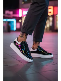 Adidasi barbati casual negri luciosi AAA