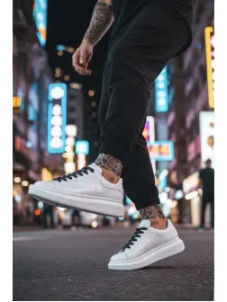Adidasi barbati casual albi luciosi VIP AAA 