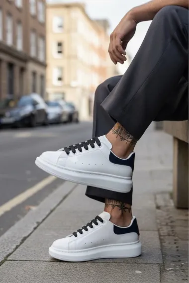 Adidasi barbati casual albi luciosi VIP AAA 