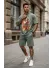 Compleu de vara, tricou + pantaloni, kaki 4001