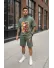 Compleu de vara, tricou + pantaloni, kaki 4001