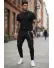 Pantaloni de trening negru conici 12108 Z33