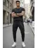 Pantaloni de trening negru conici 12108 Z33
