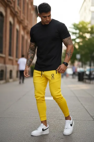 Pantaloni de trening mustar conici 12260 Y2-4