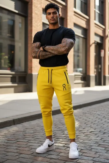 Pantaloni de trening mustar conici 12260 Y2-4