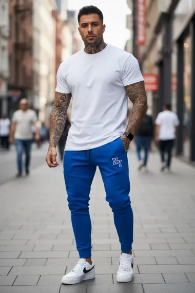 Pantaloni de trening albastri conici 12347 21-1