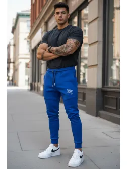 Pantaloni de trening albastri conici 12347 21-1
