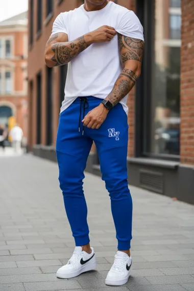 Pantaloni de trening albastri conici 12347 21-1