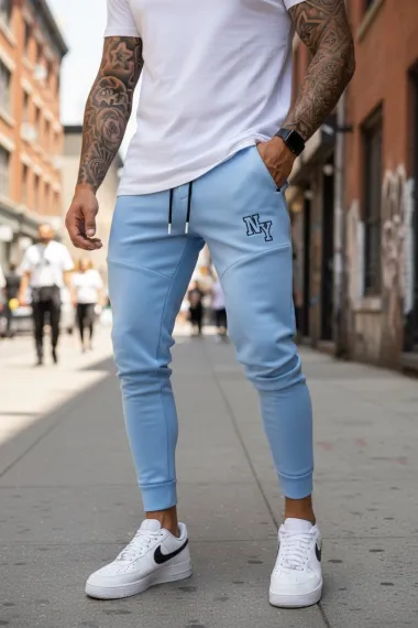 Pantaloni de trening bleu conici 12347 26-3.2