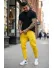 Pantaloni de trening galbeni conici 12360 D7-3