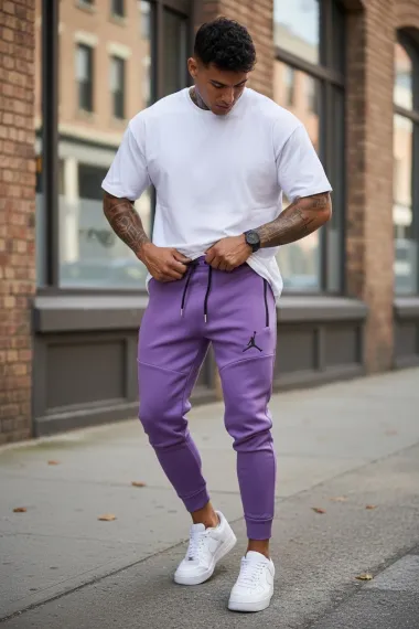Pantaloni de trening mov conici 12361 78-4