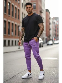 Pantaloni de trening mov conici 12361 78-4