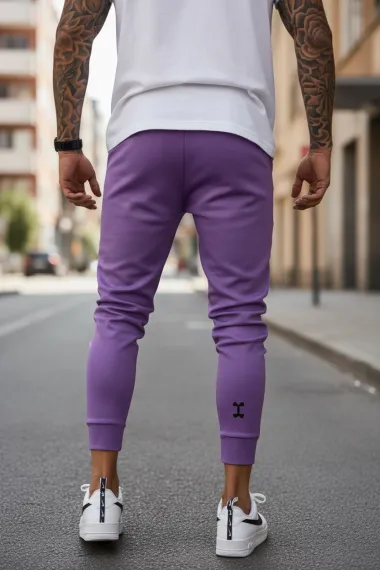 Pantaloni de trening mov, silon, conici 12379 7-1