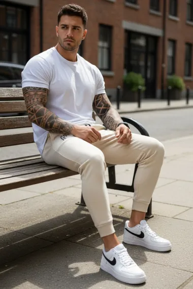 Pantaloni de trening bej 12616 7-5