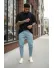 Pantaloni de trening albastri conici 2567 D4-1.1