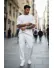 Pantaloni de trening albi conici 2567 22-2.3