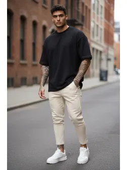 Pantaloni de trening bej conici 2567 22-2.2