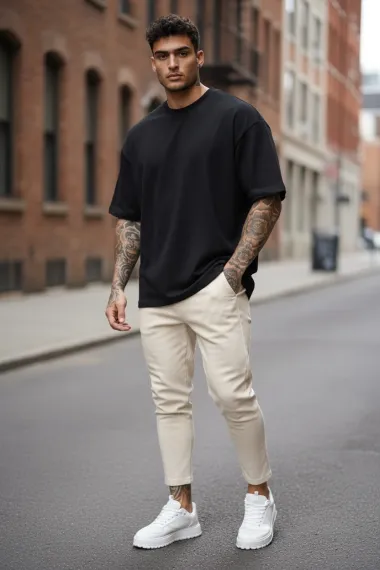 Pantaloni de trening bej conici 2567 22-2.2