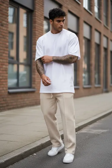 Pantaloni de trening bej 2585 19-5.2